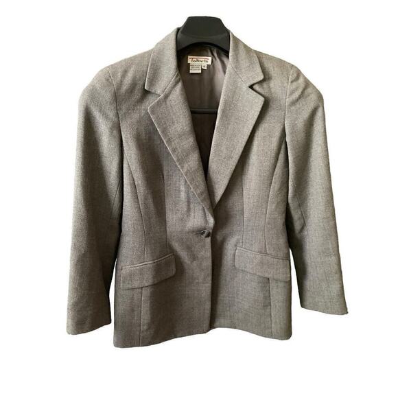 Vintage Talbots Womens Size 4 Wool Blazer Jacket Gray Charcoal Made in USA - Picture 12 of 16